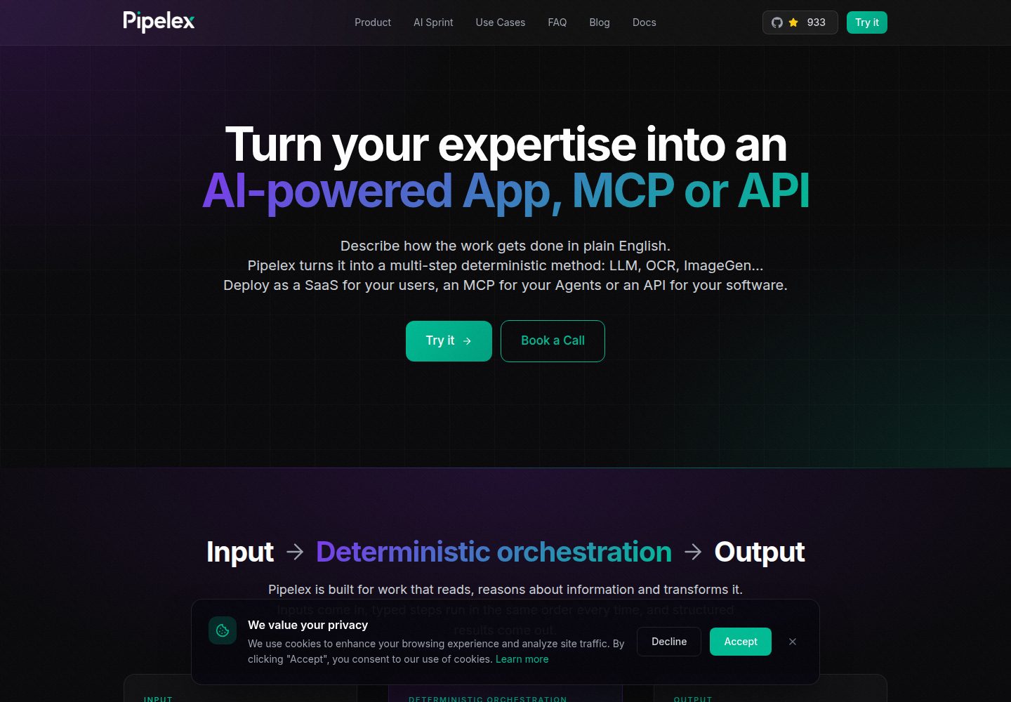 pipelex-sdk 网站模板截图