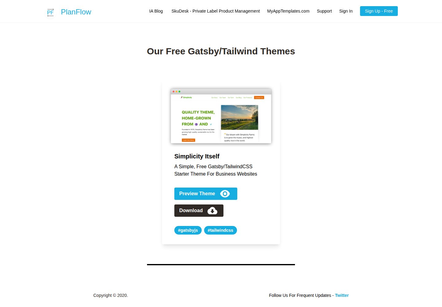 Simplicity-Itself-Gatsby-Tailwind-Starter-Theme 网站模板截图