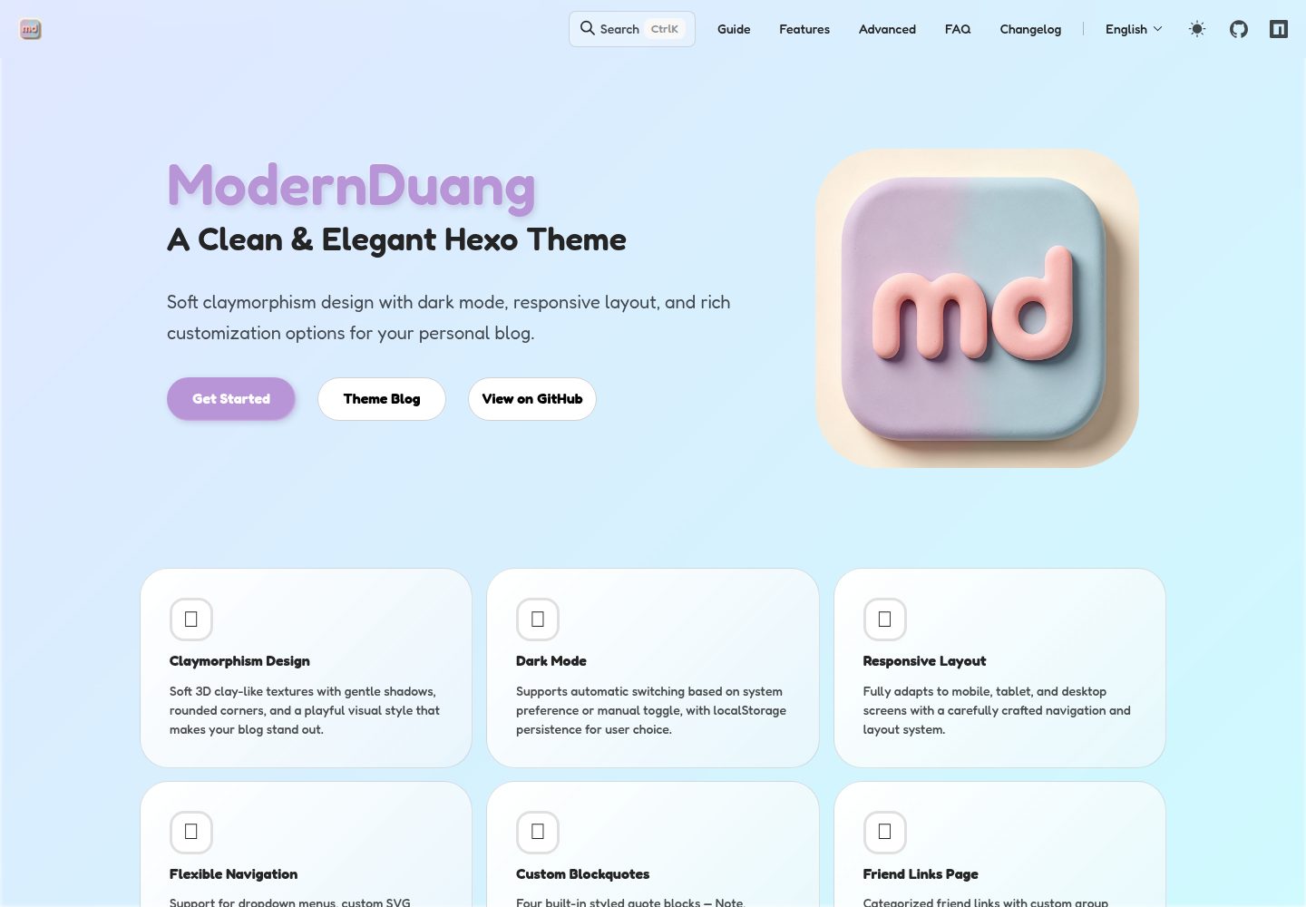 hexo-theme-modernduang 网站模板截图