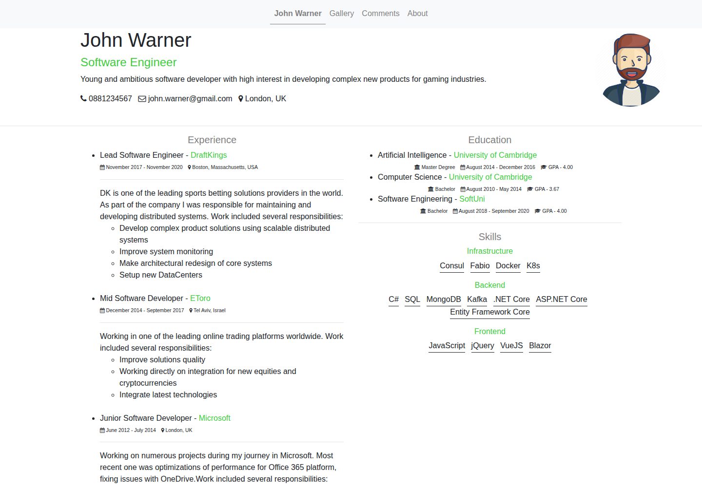 PersonalWebsiteTemplate 网站模板截图