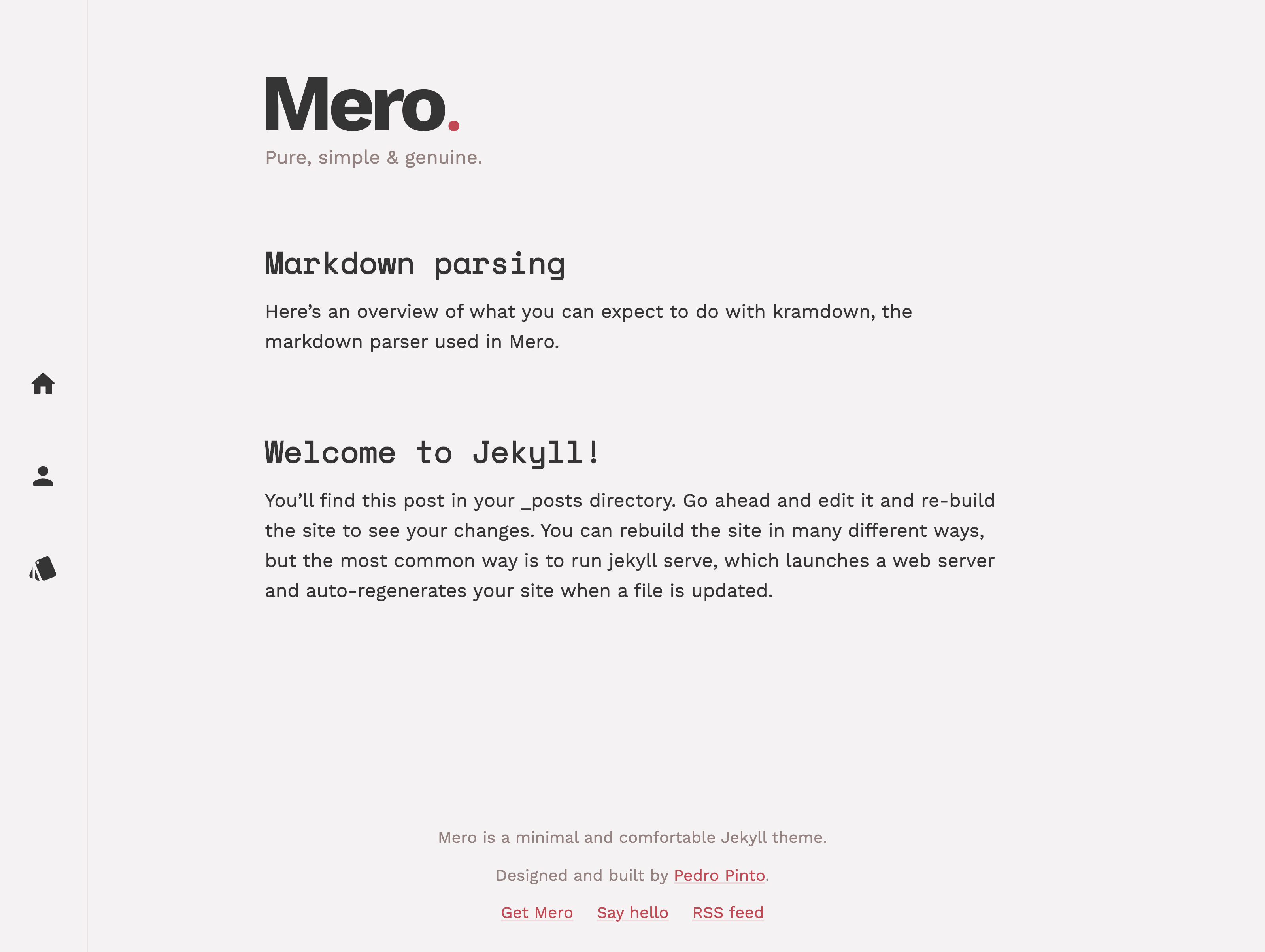 jekyll-mero 网站模板截图