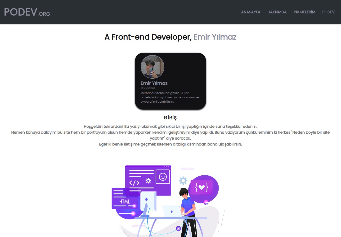 basic-portfolio · Desktop homepage