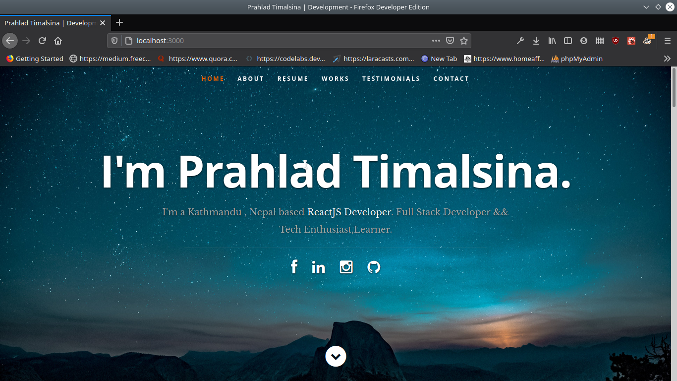 ReactJS-Portfolio 网站模板截图
