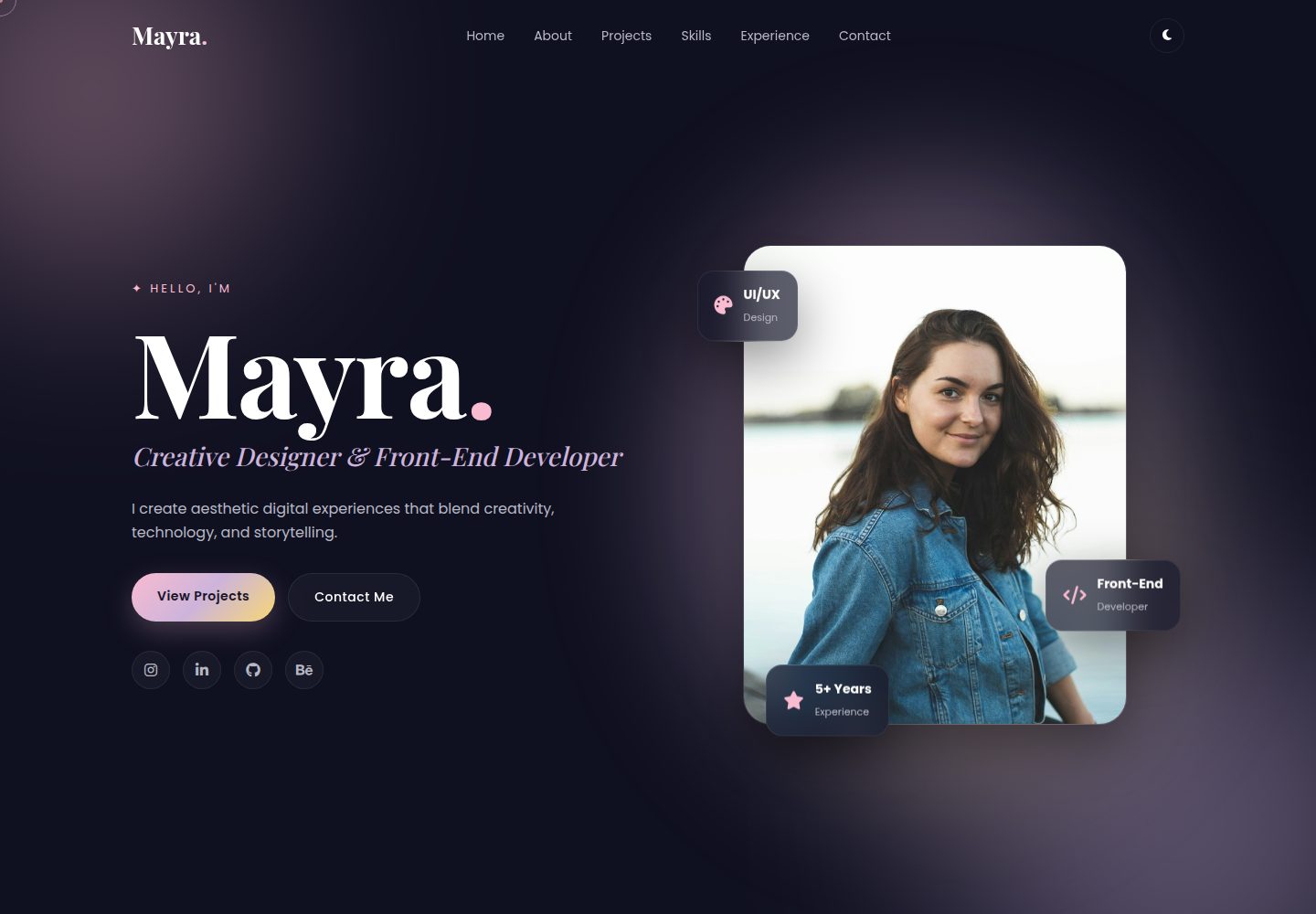 Portfolio-Website · Desktop homepage
