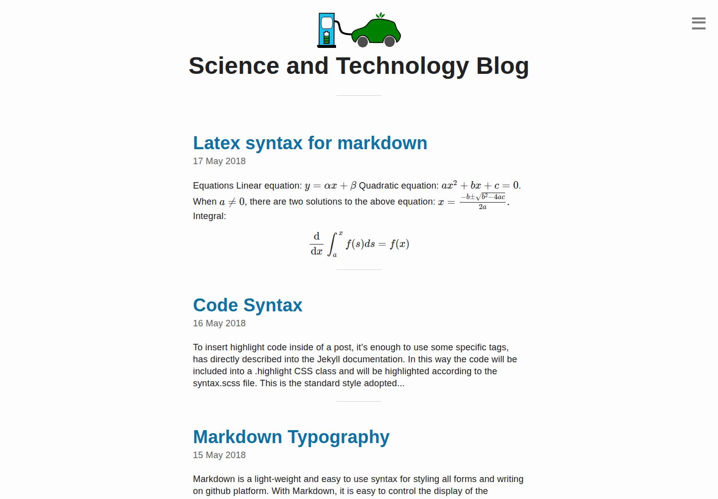 science-blog-template 网站模板截图