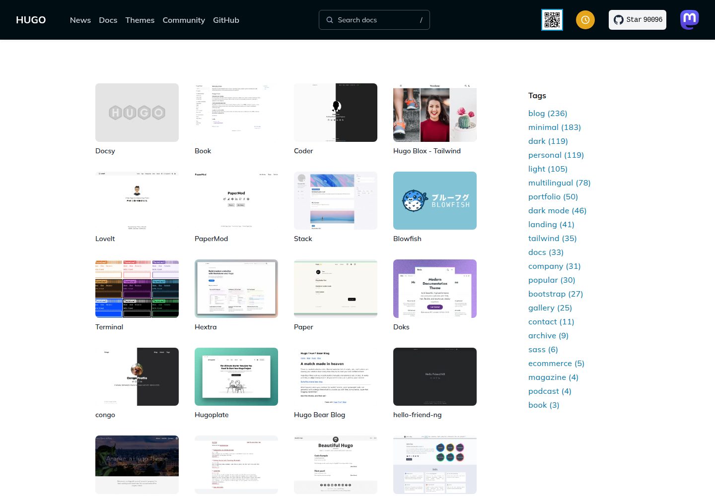 hugo-theme-bookshelf 网站模板截图