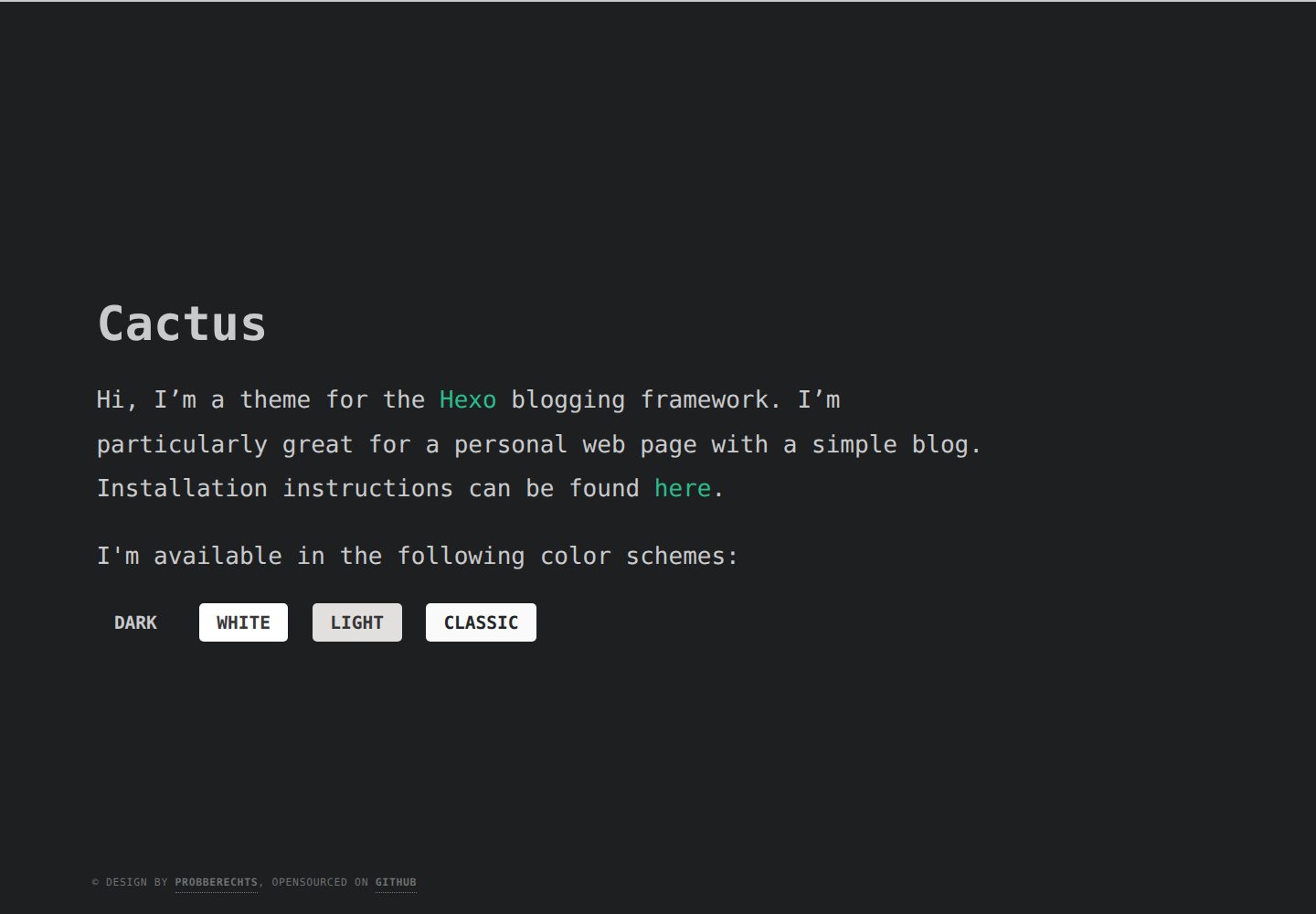hexo-theme-cactus 网站模板截图