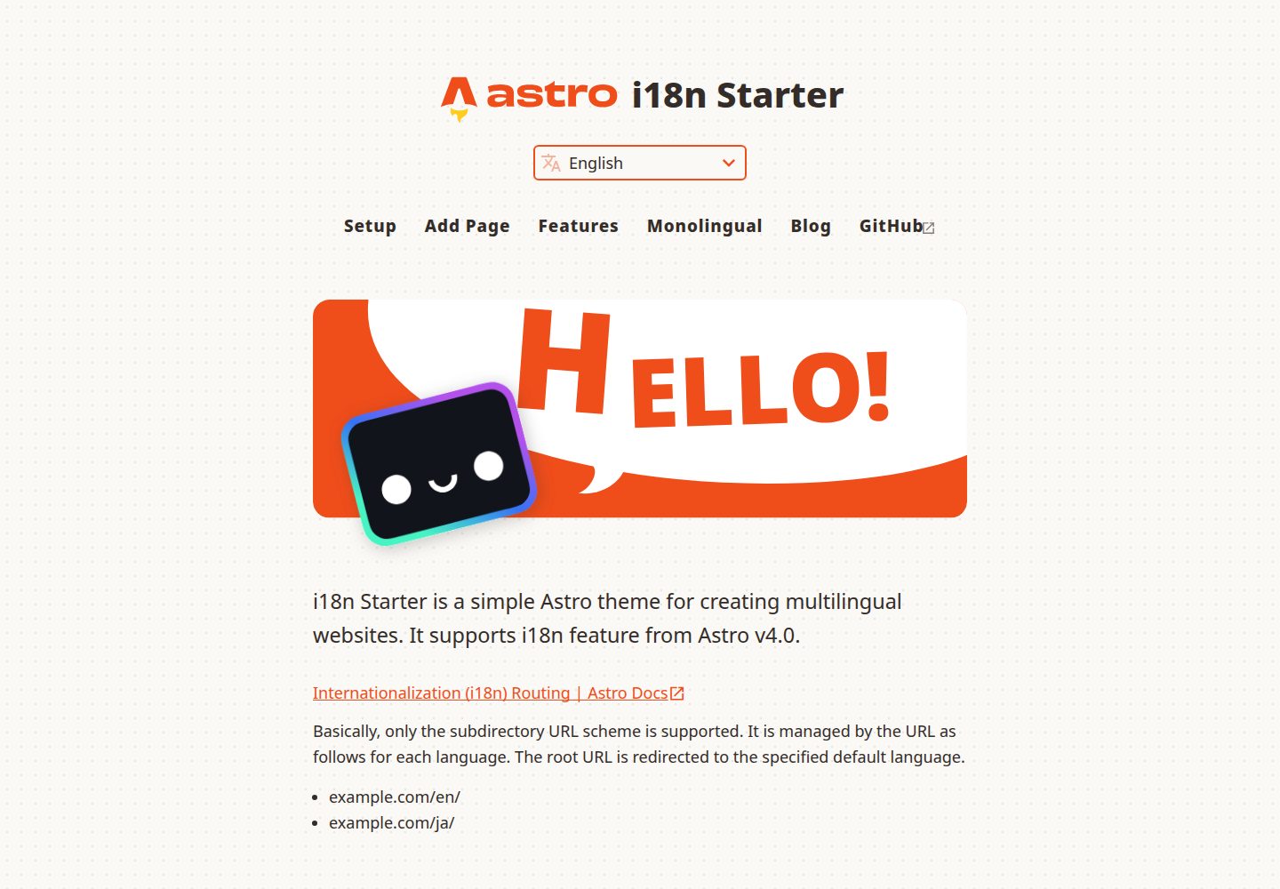 astro-i18n-starter 网站模板截图