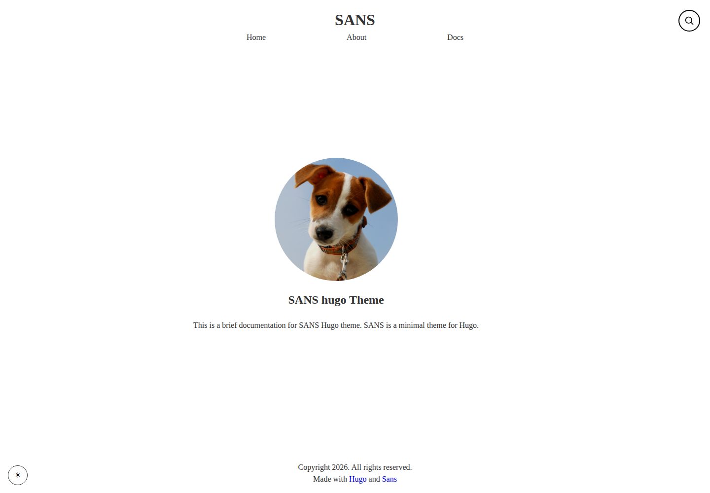 sans 网站模板截图