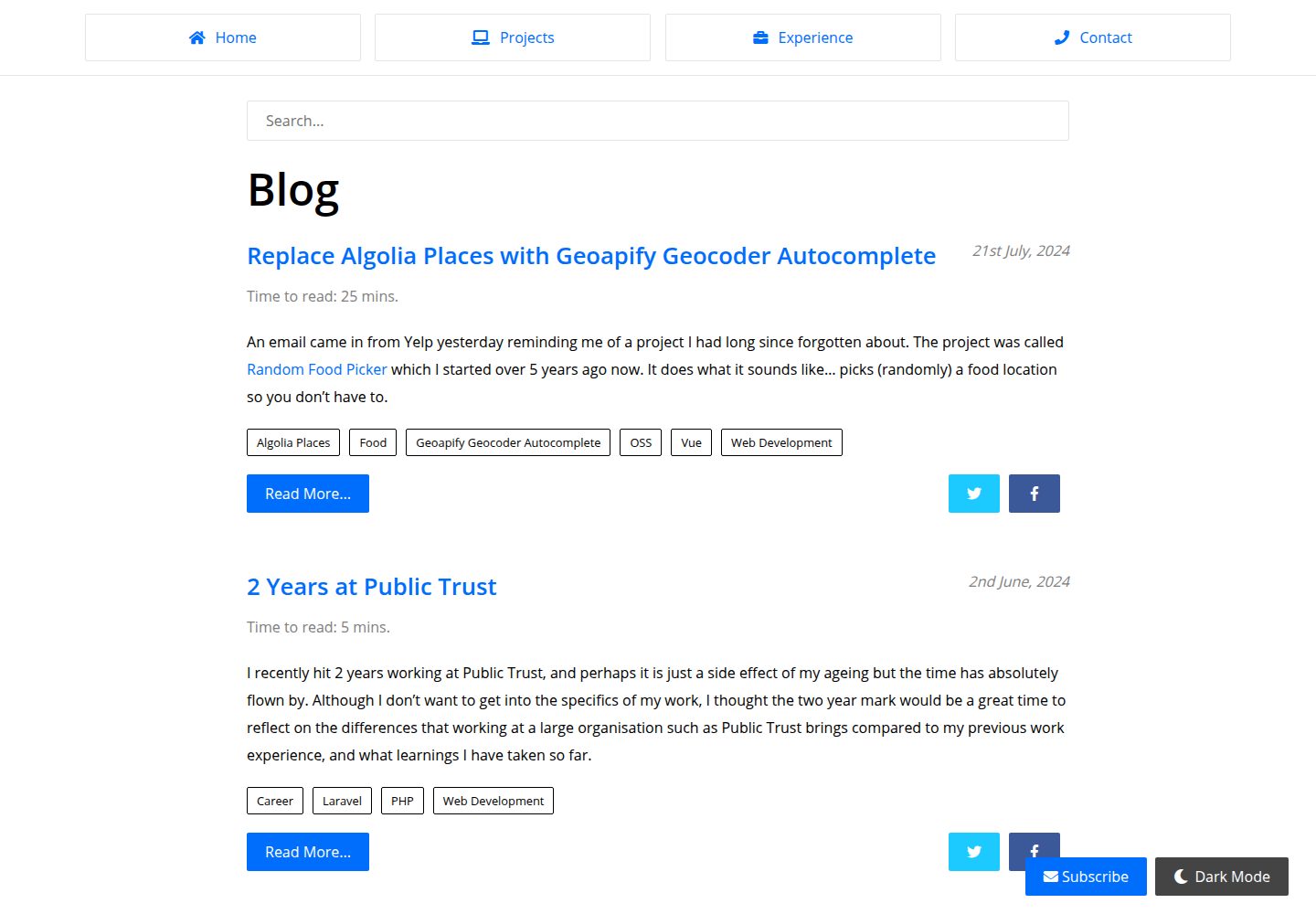 personal-blog 网站模板截图