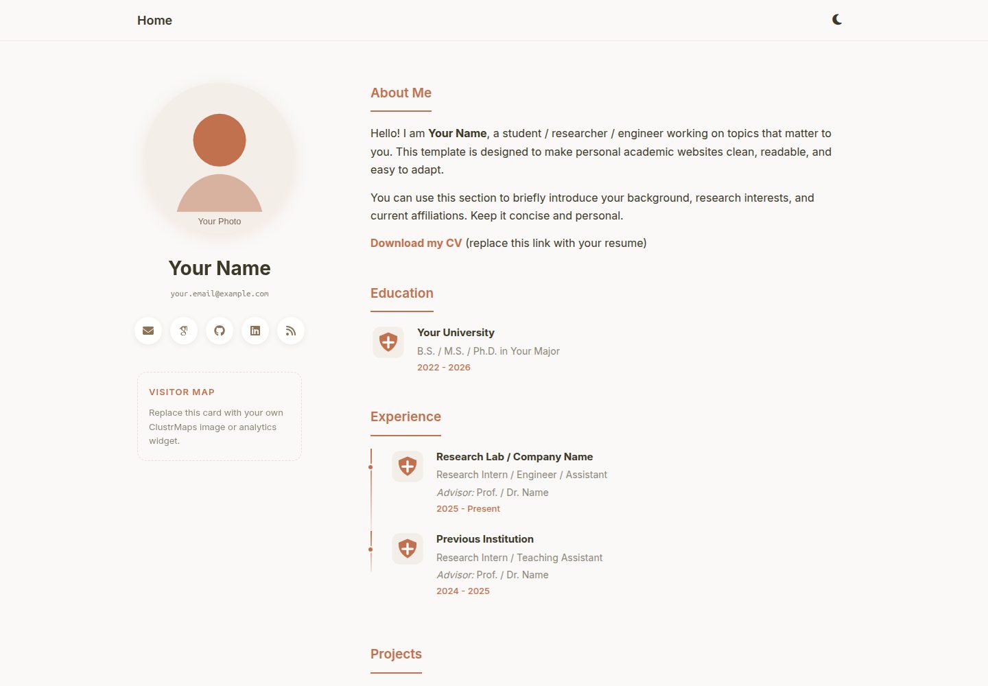 homepage 网站模板截图