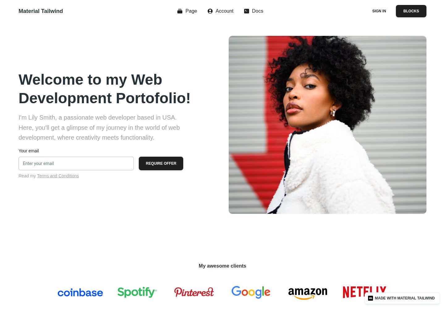 portfolio · 桌面端首页