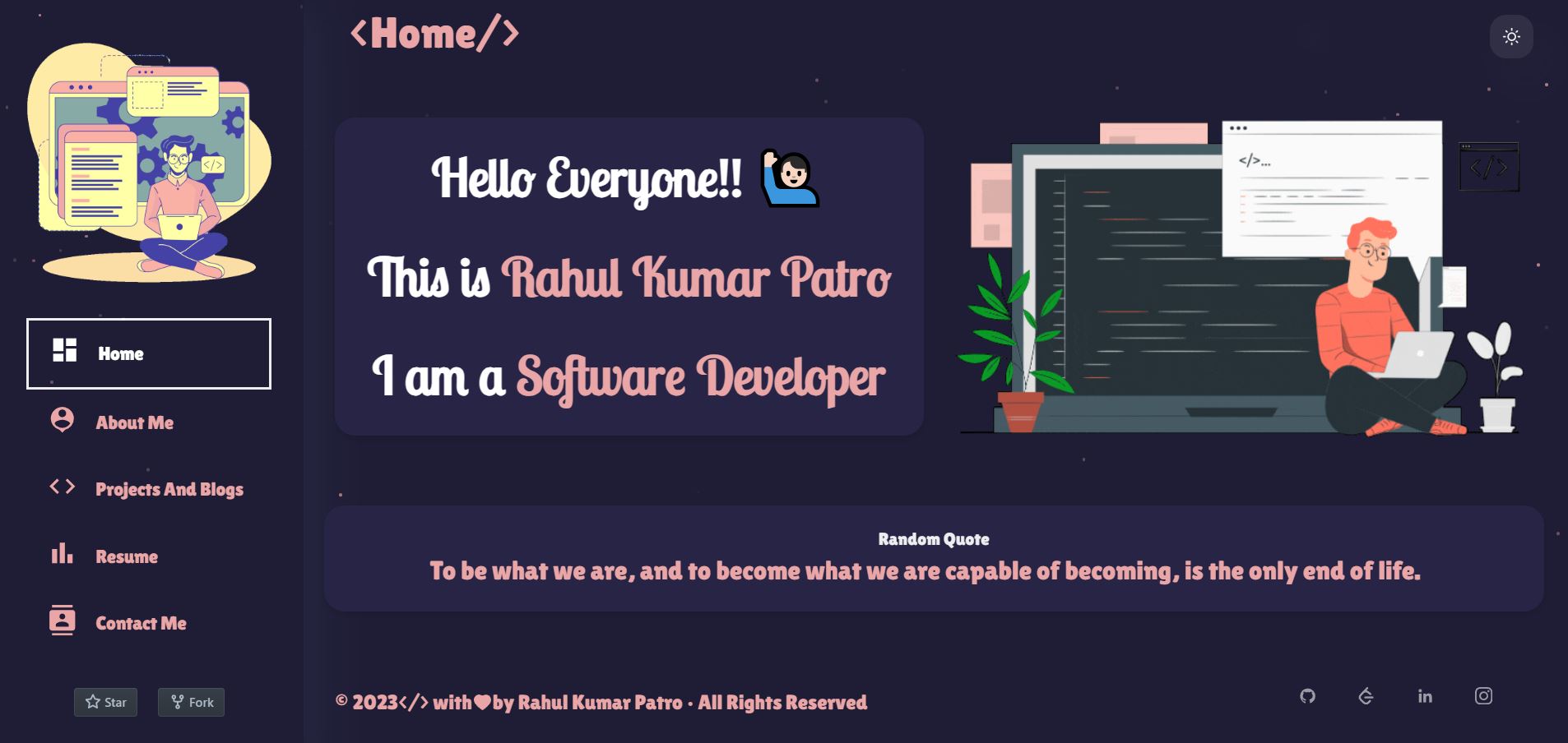 portfolio-rahulkp 网站模板截图