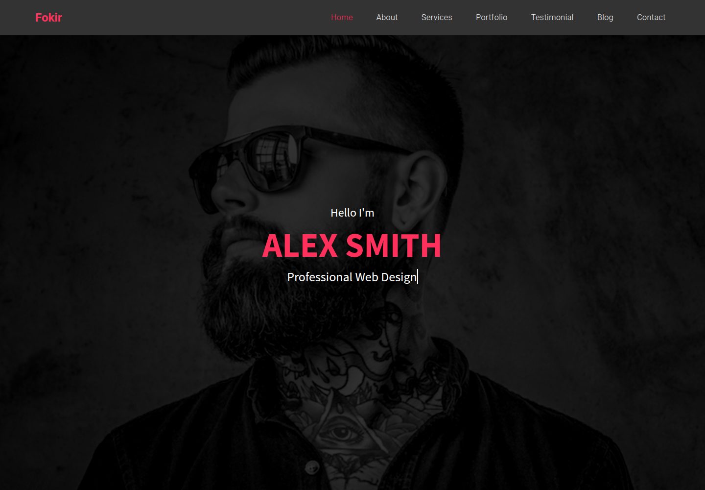 FokirPersonalPortfolioBootsrtap · Desktop homepage