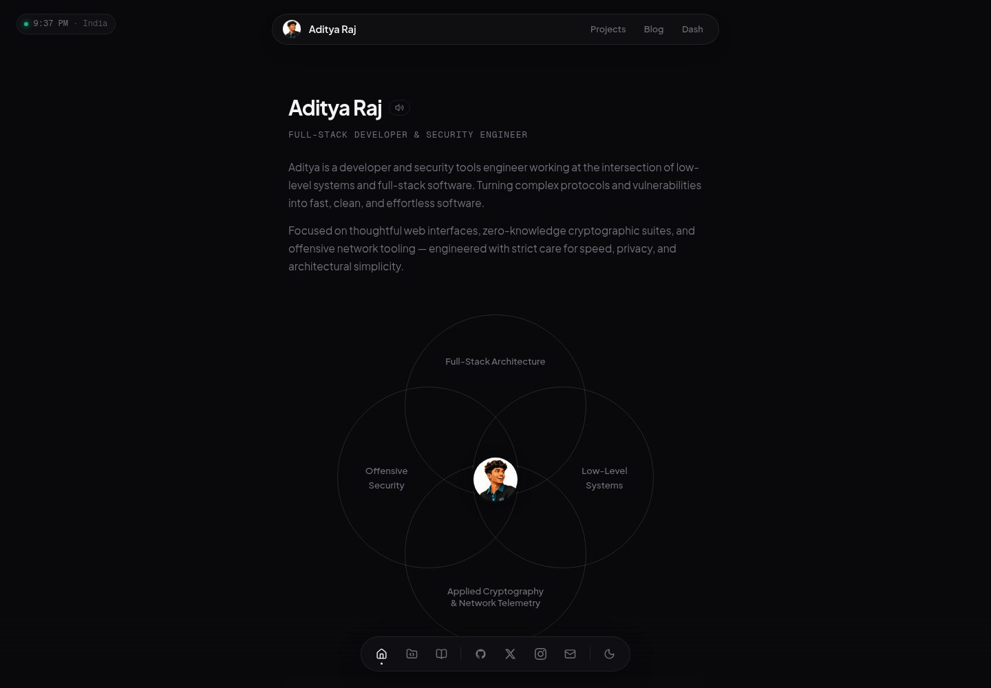 portfolio · Desktop homepage