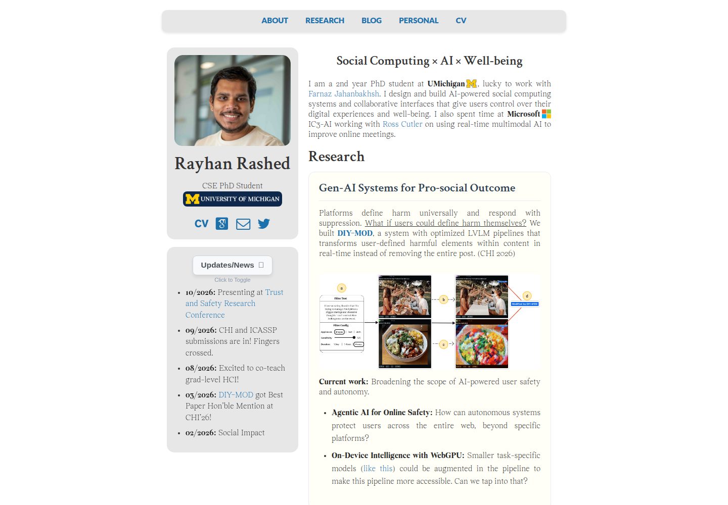 rayhanrashed · Desktop homepage