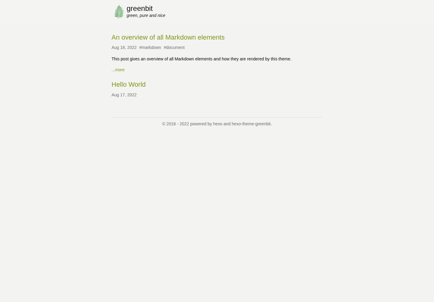 hexo-theme-greenbit 网站模板截图