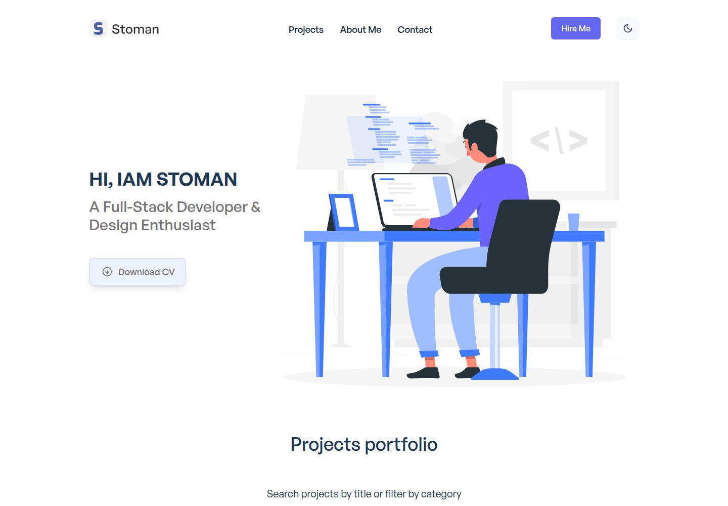 nextjs-tailwindcss-portfolio 网站模板截图