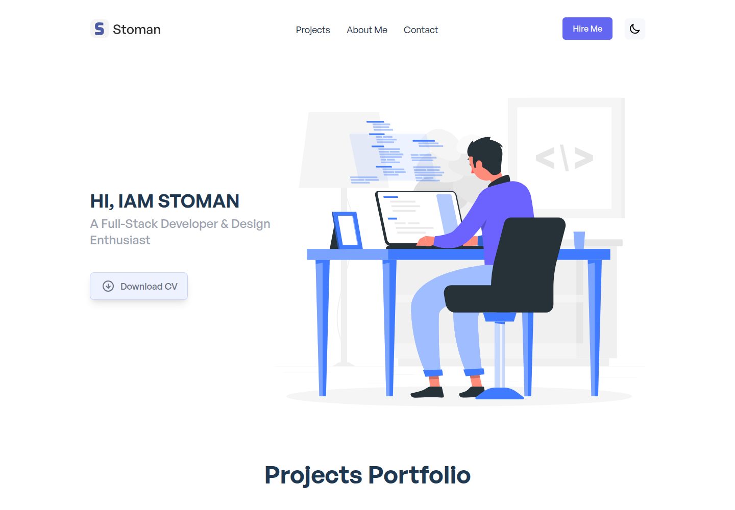 nuxtjs-tailwindcss-portfolio 网站模板截图