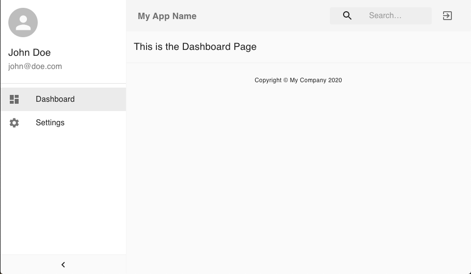 react-material-dashboard-starter 网站模板截图