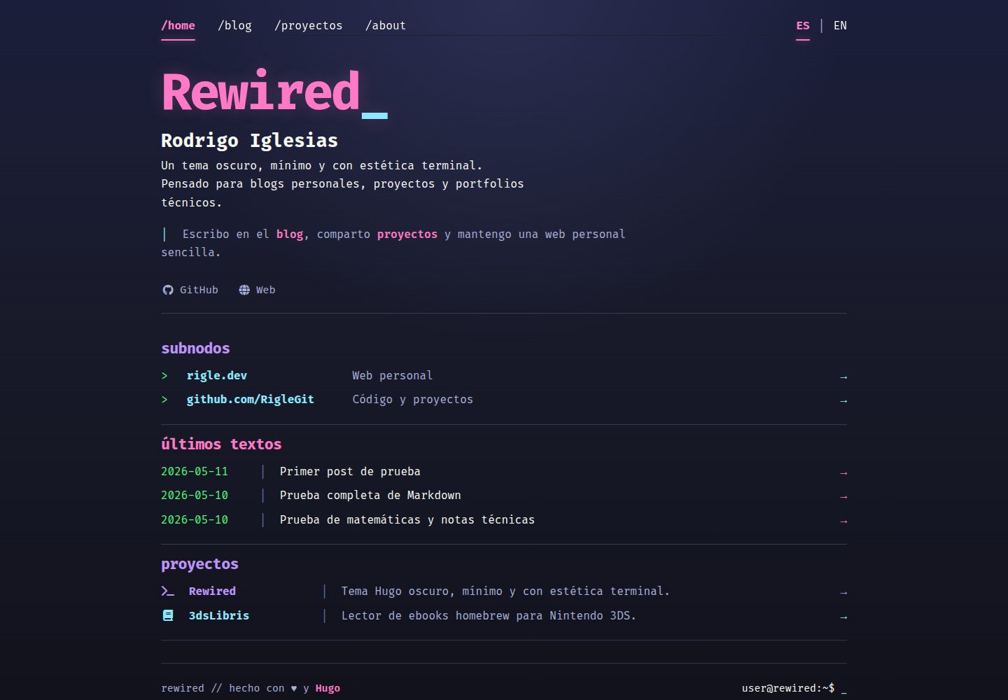 rewired 网站模板截图