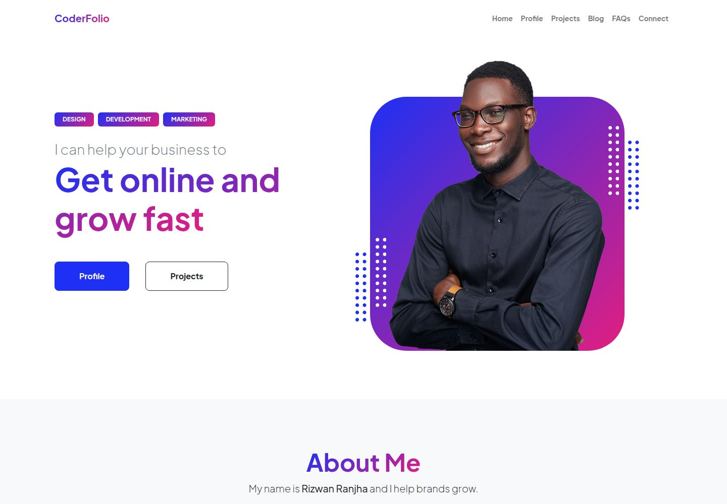 CoderFolio 网站模板截图