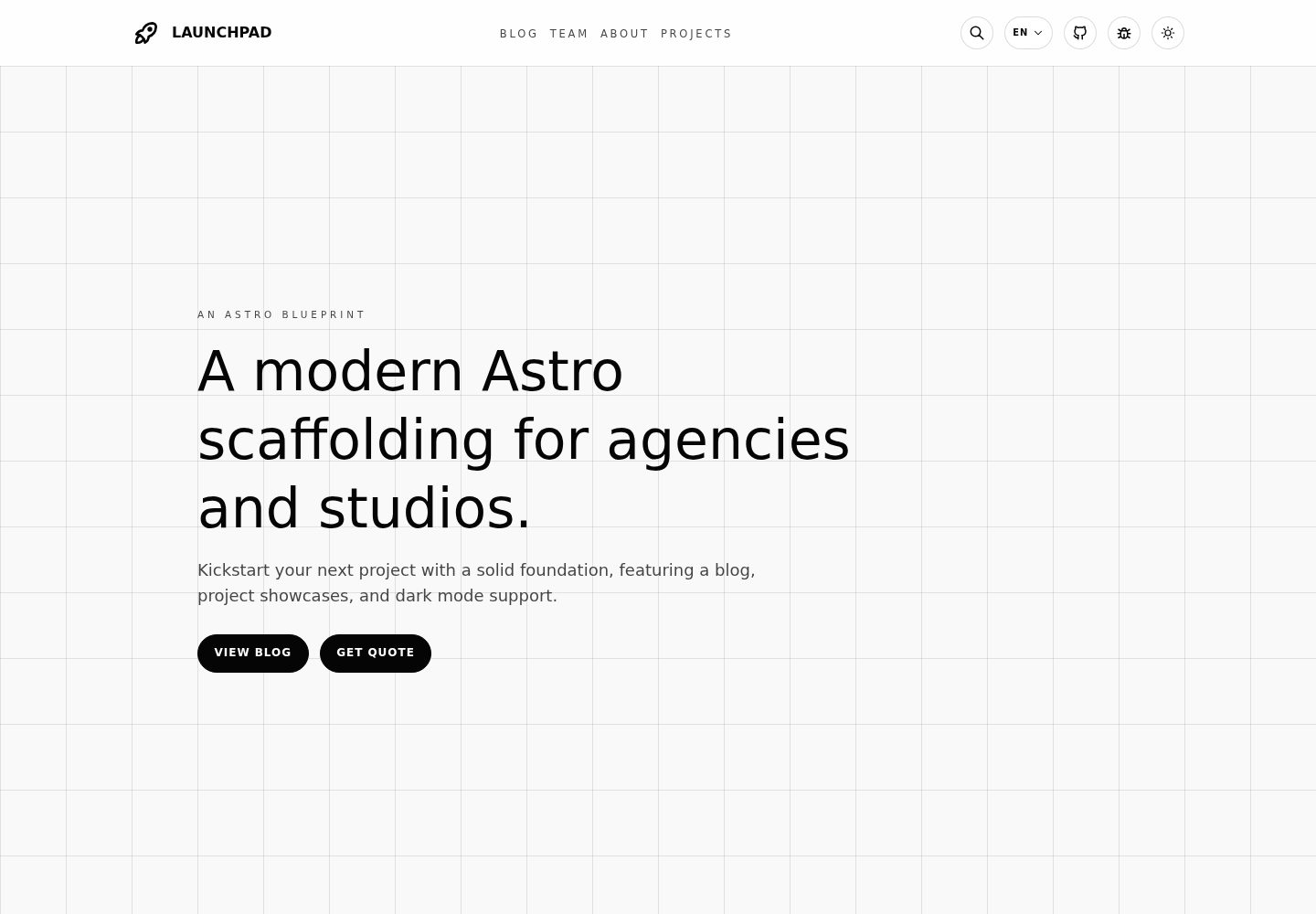 launchpad 网站模板截图