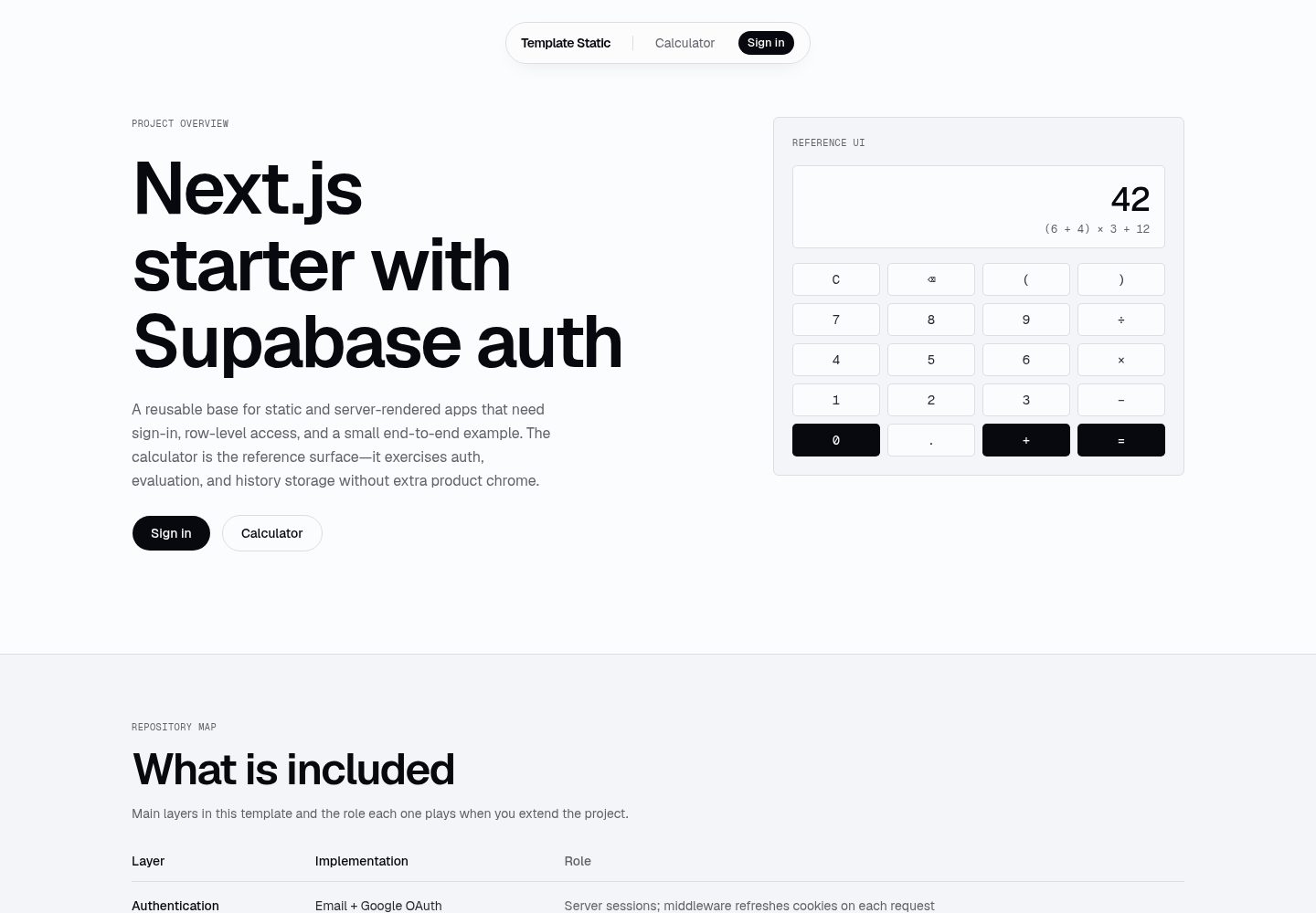 template-static · Desktop homepage