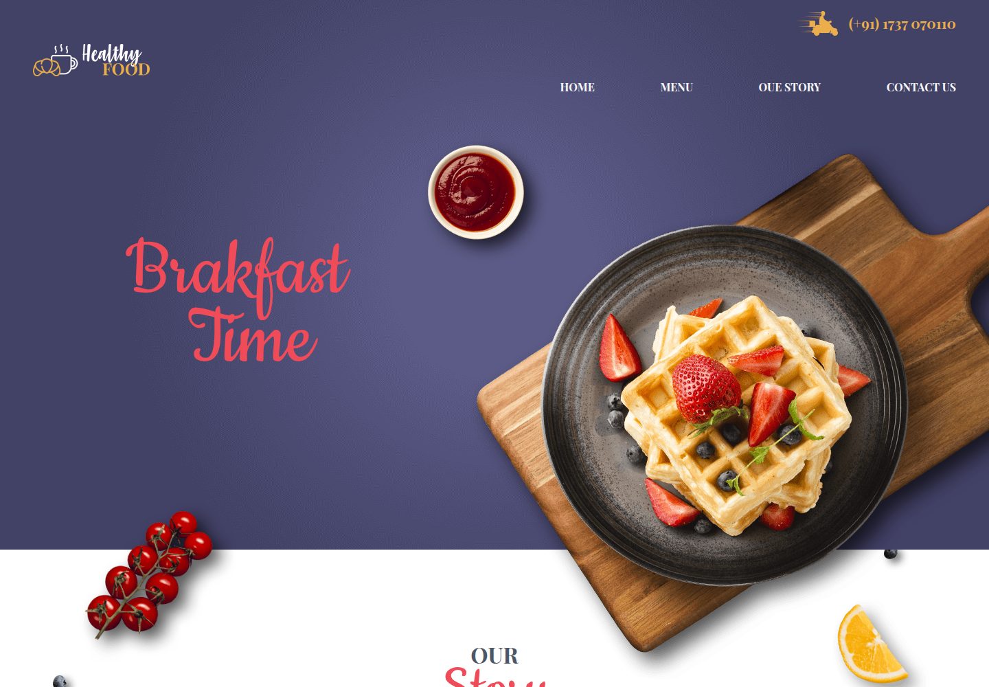 breakfast-restaurant-landing-page-template · 桌面端首页