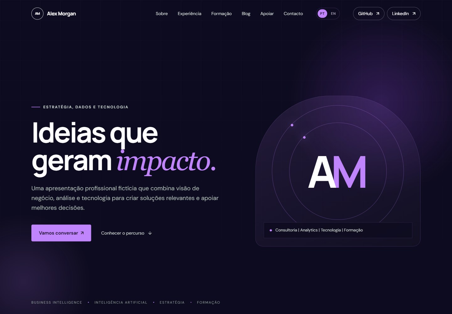 violet-insight-personal-site · Desktop homepage