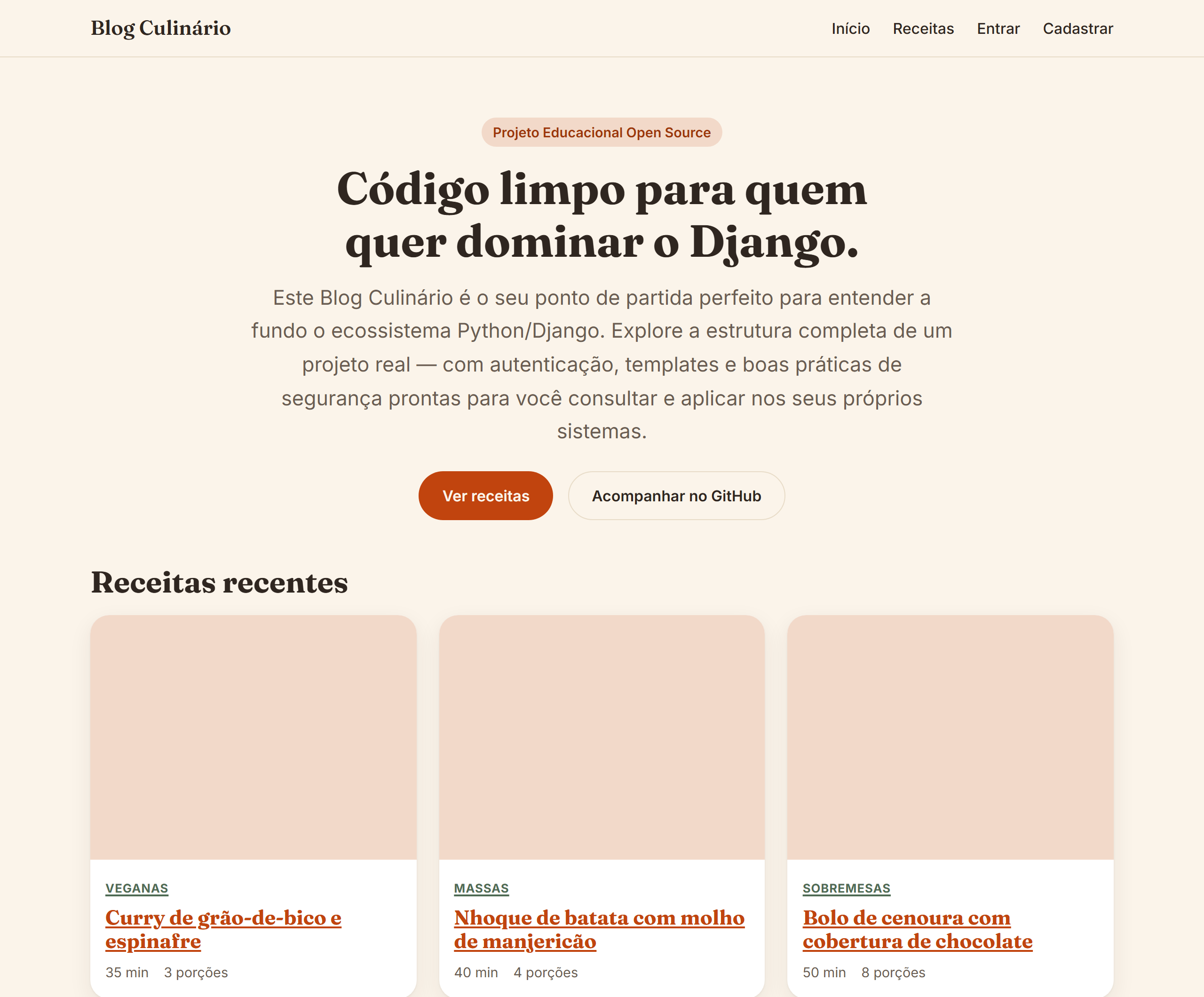 django-blog-culinario 网站模板截图