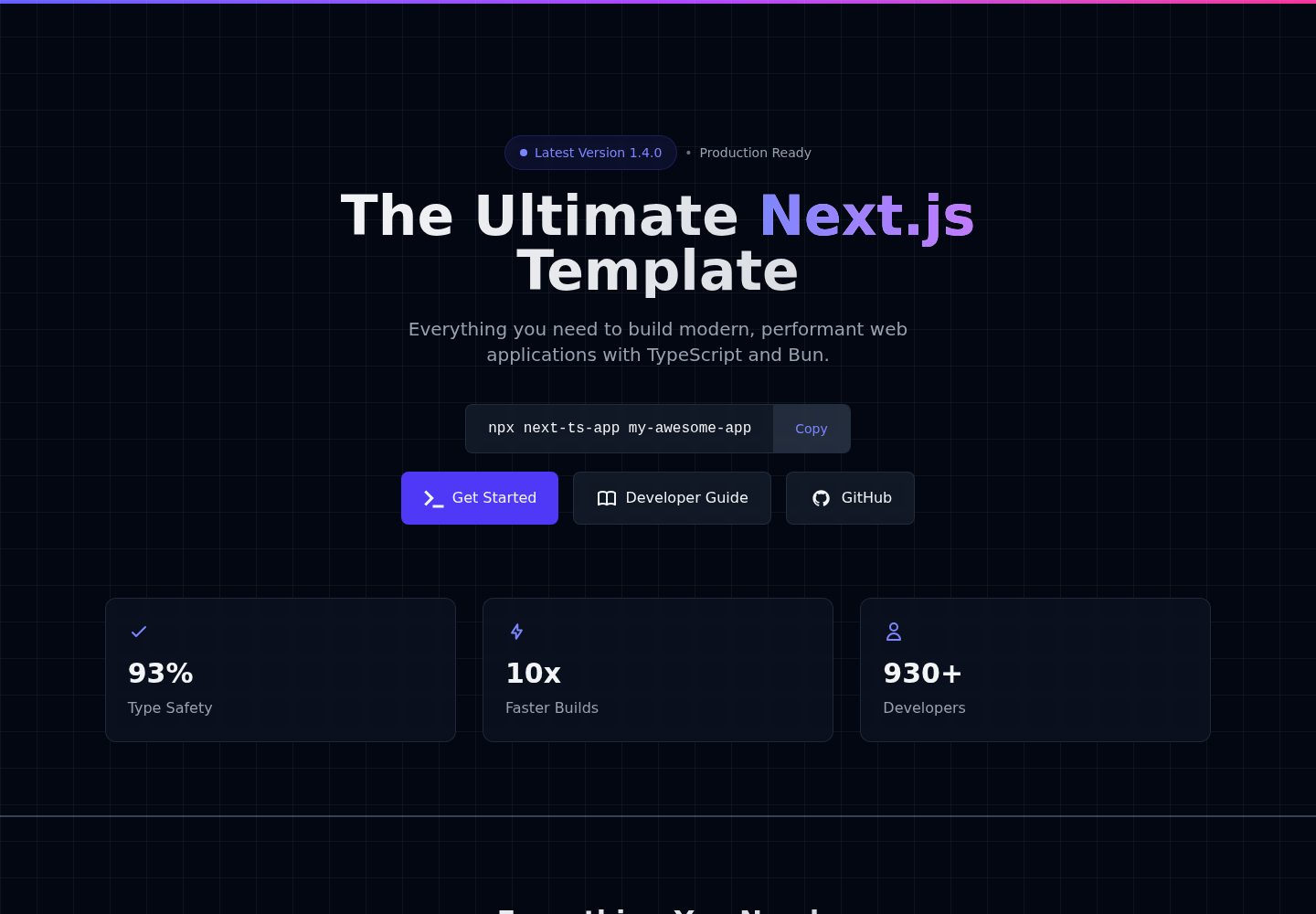 Next.js-TypeScript-Starter-Template · 桌面端首页