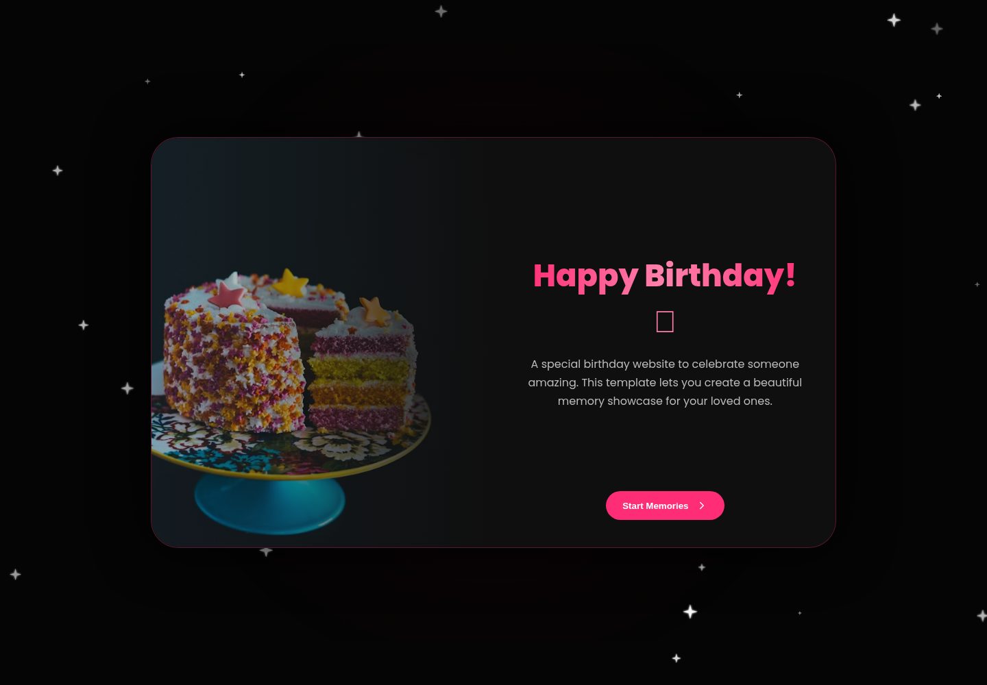 birthday-template · Desktop homepage
