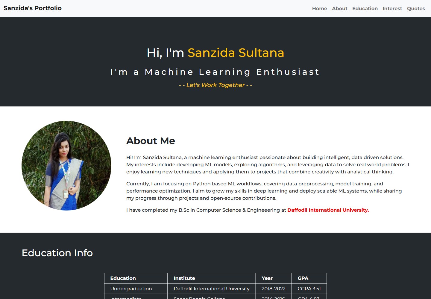 portfolio-template-v2.0 · Desktop homepage