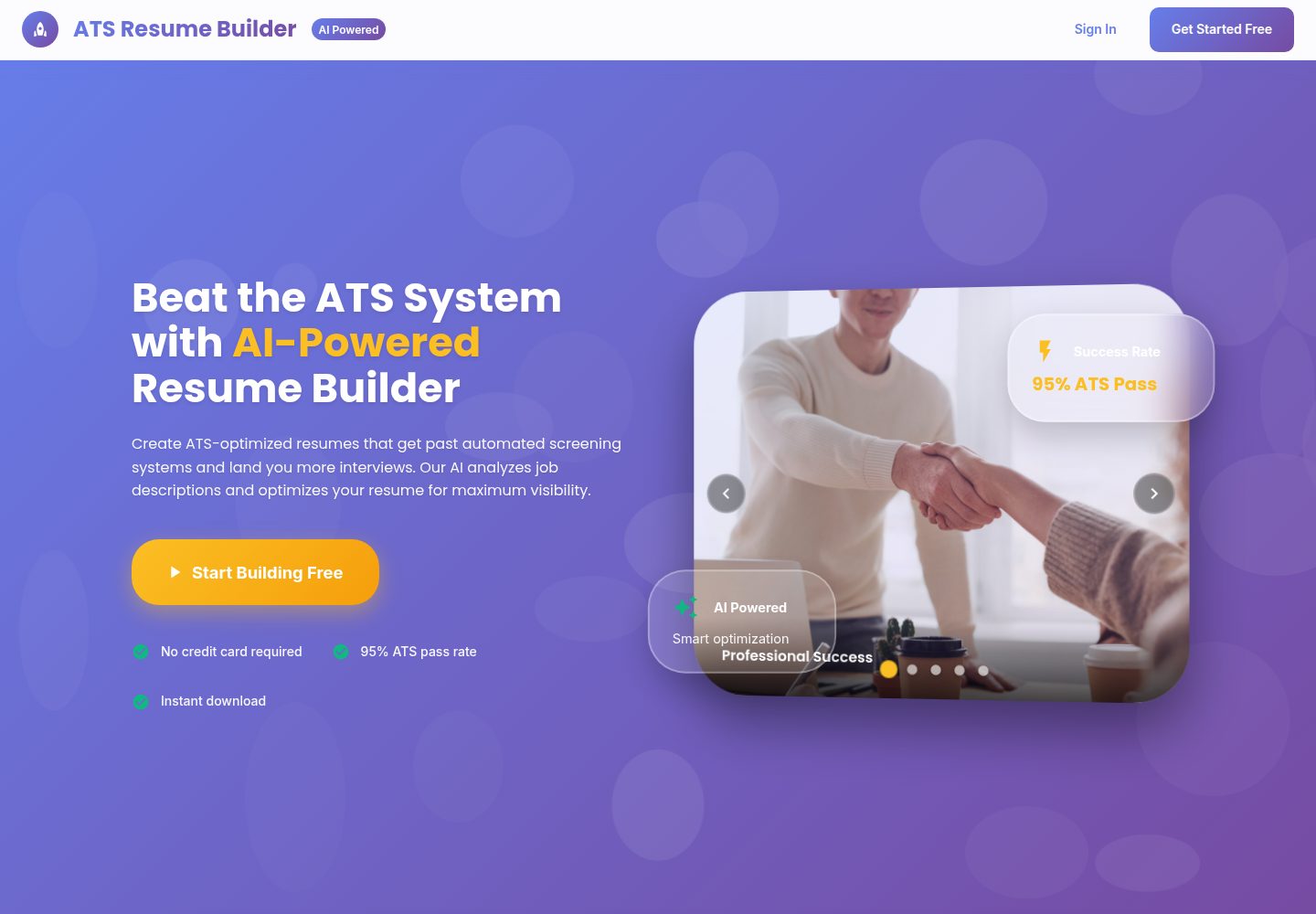 ATS_RESUME_BUILDER 网站模板截图