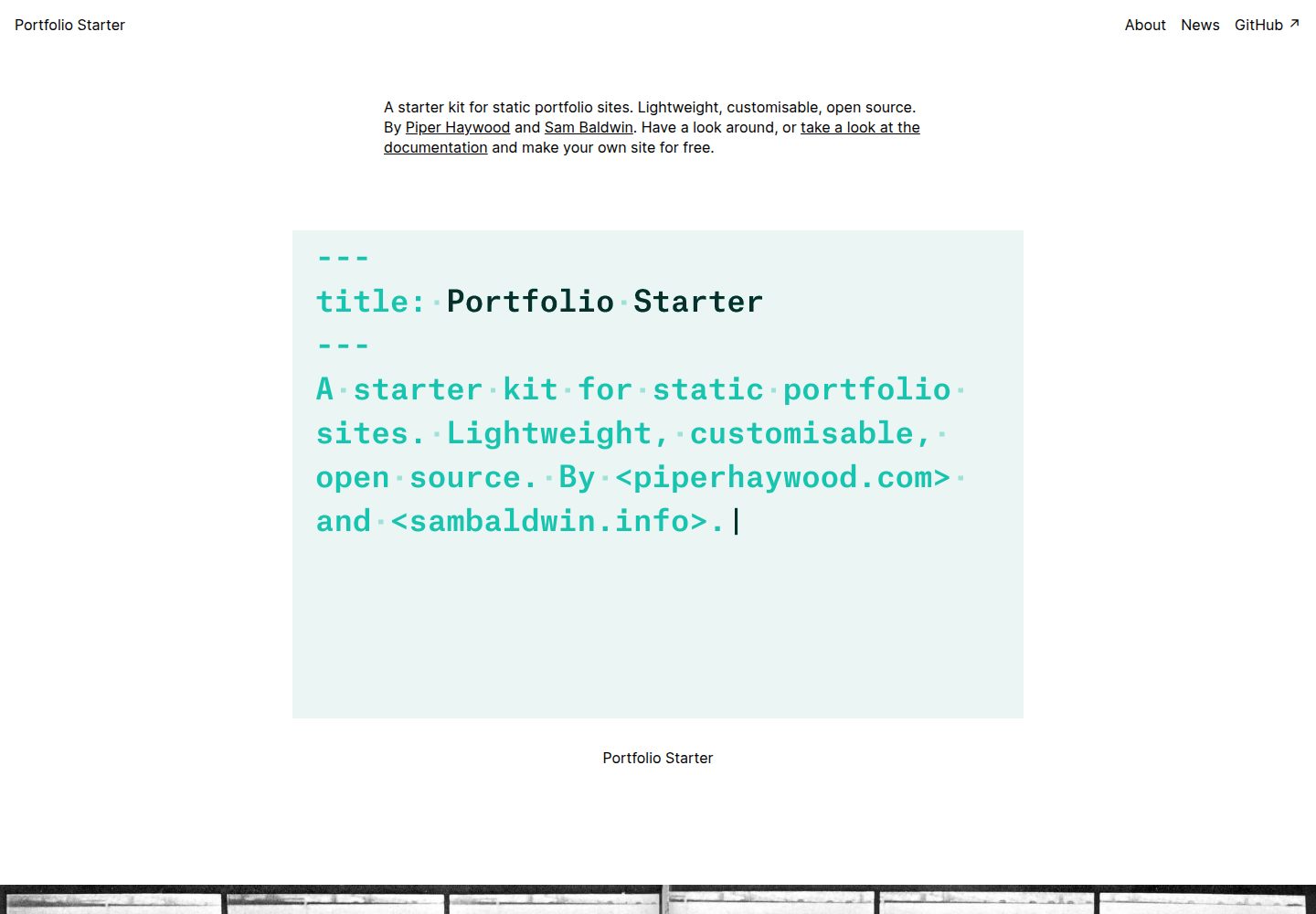 portfolio-starter 网站模板截图
