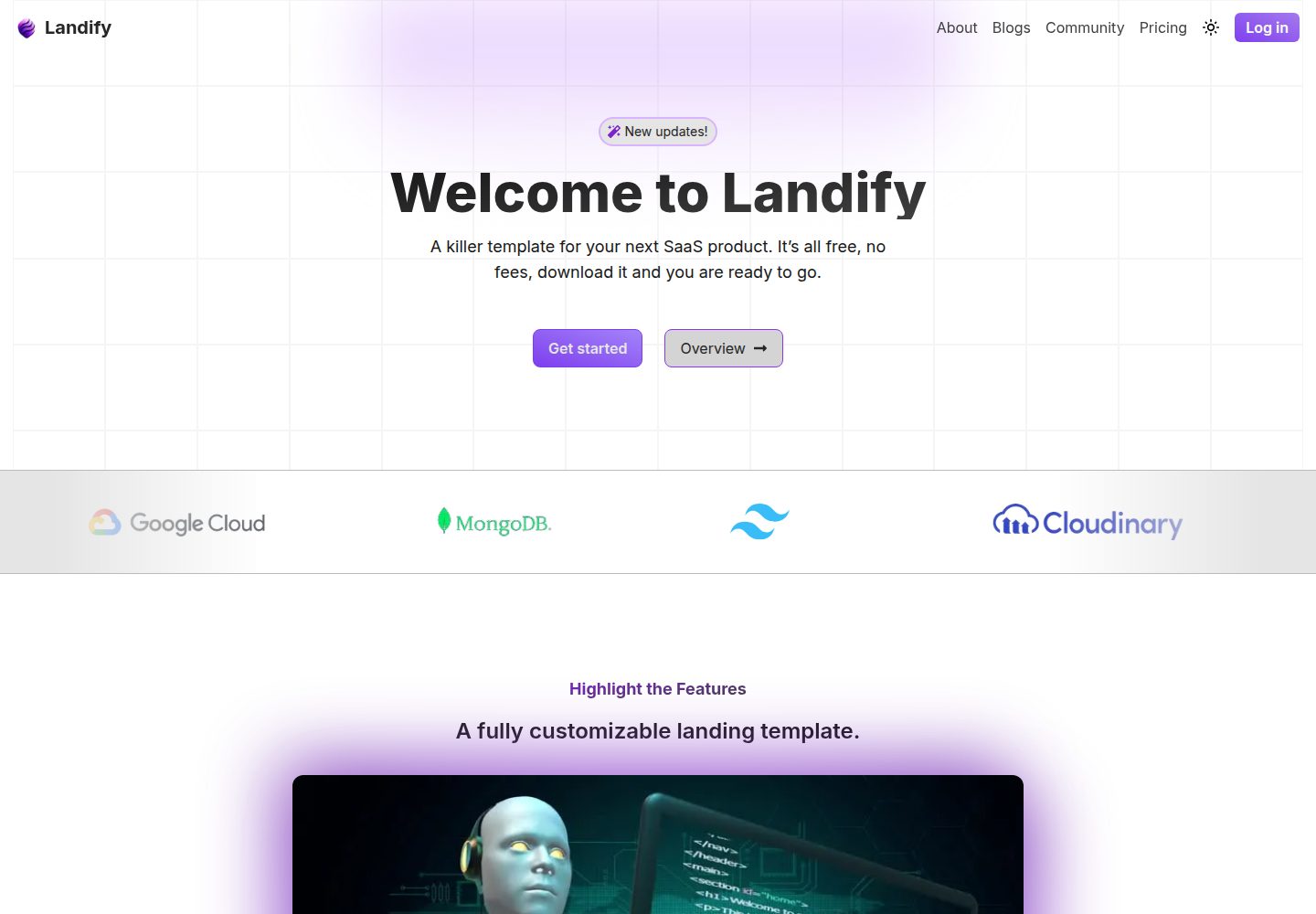 Landify · Desktop homepage