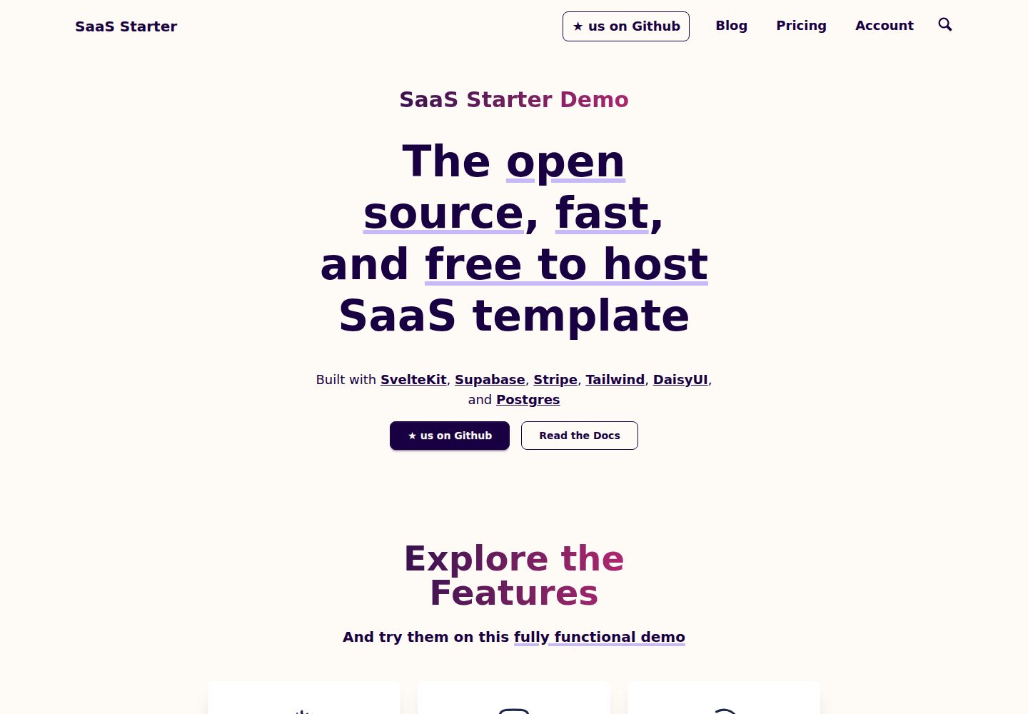 CMSaasStarter 网站模板截图