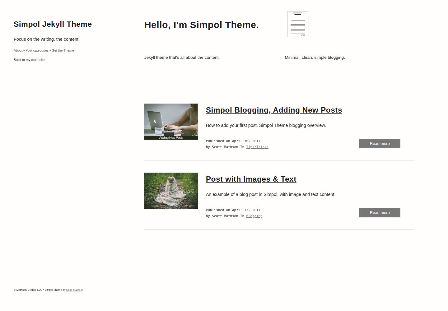 simpol-theme 网站模板截图