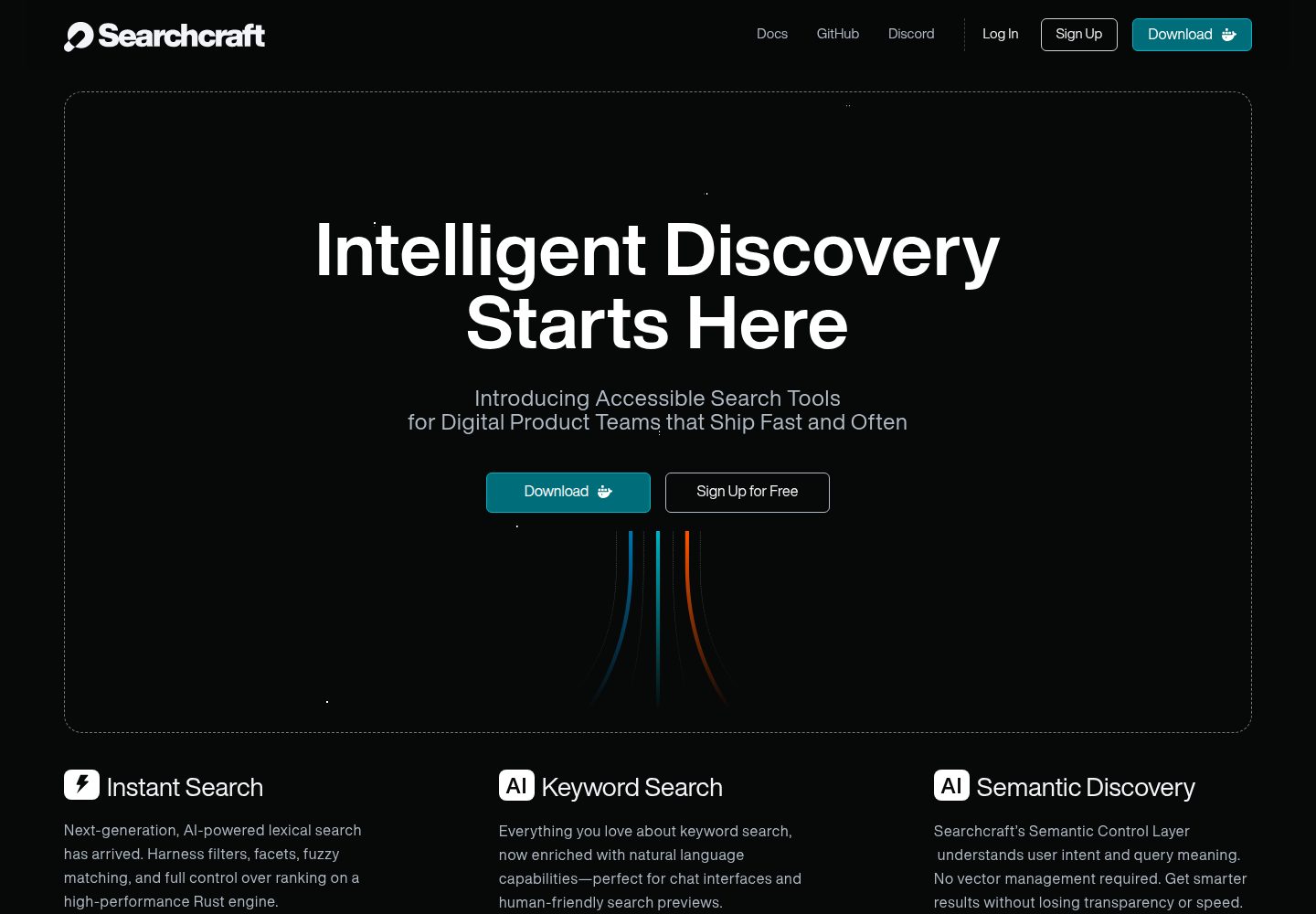 vite-react-searchcraft-template · Desktop homepage