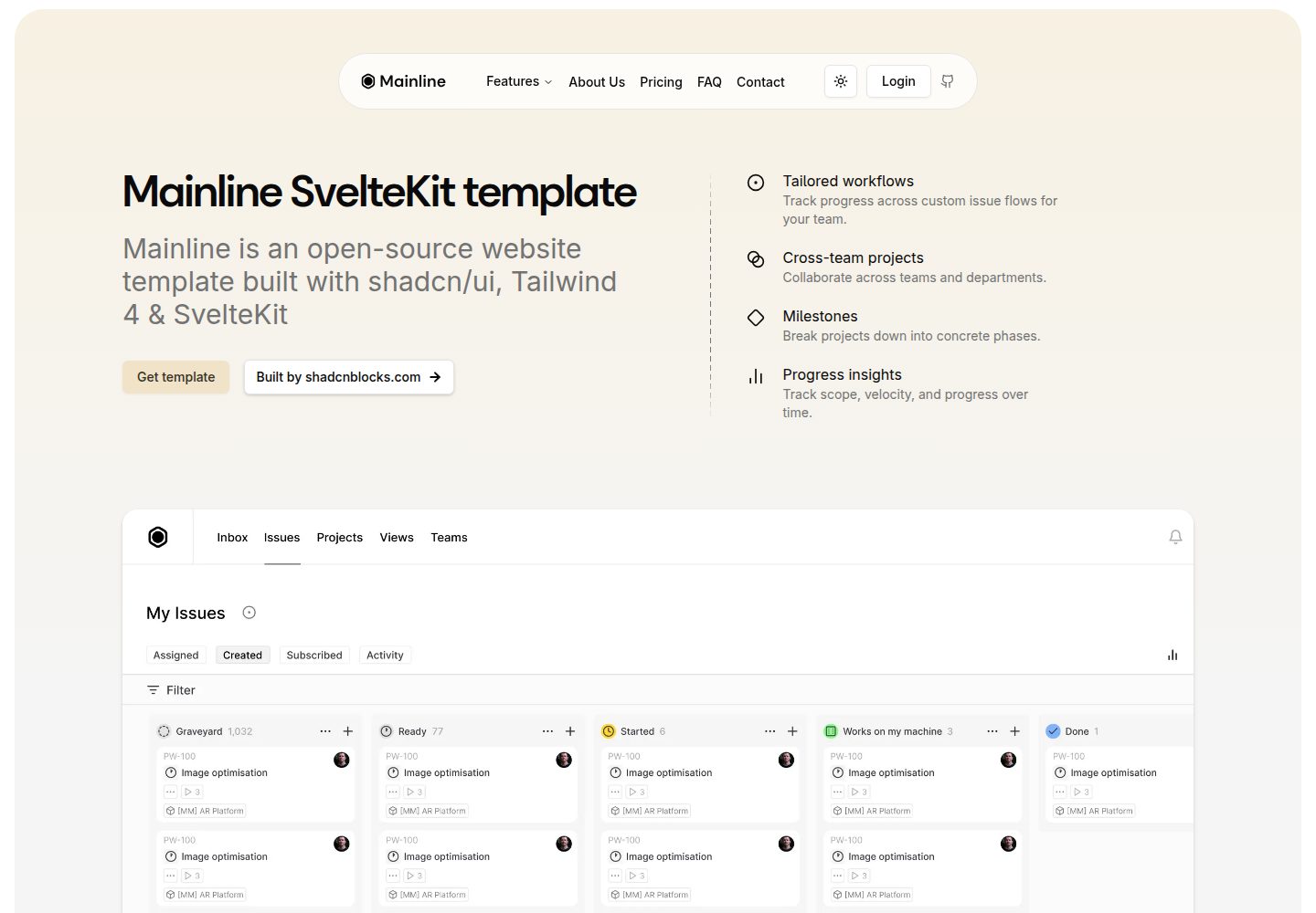 mainline-svelte-template 网站模板截图