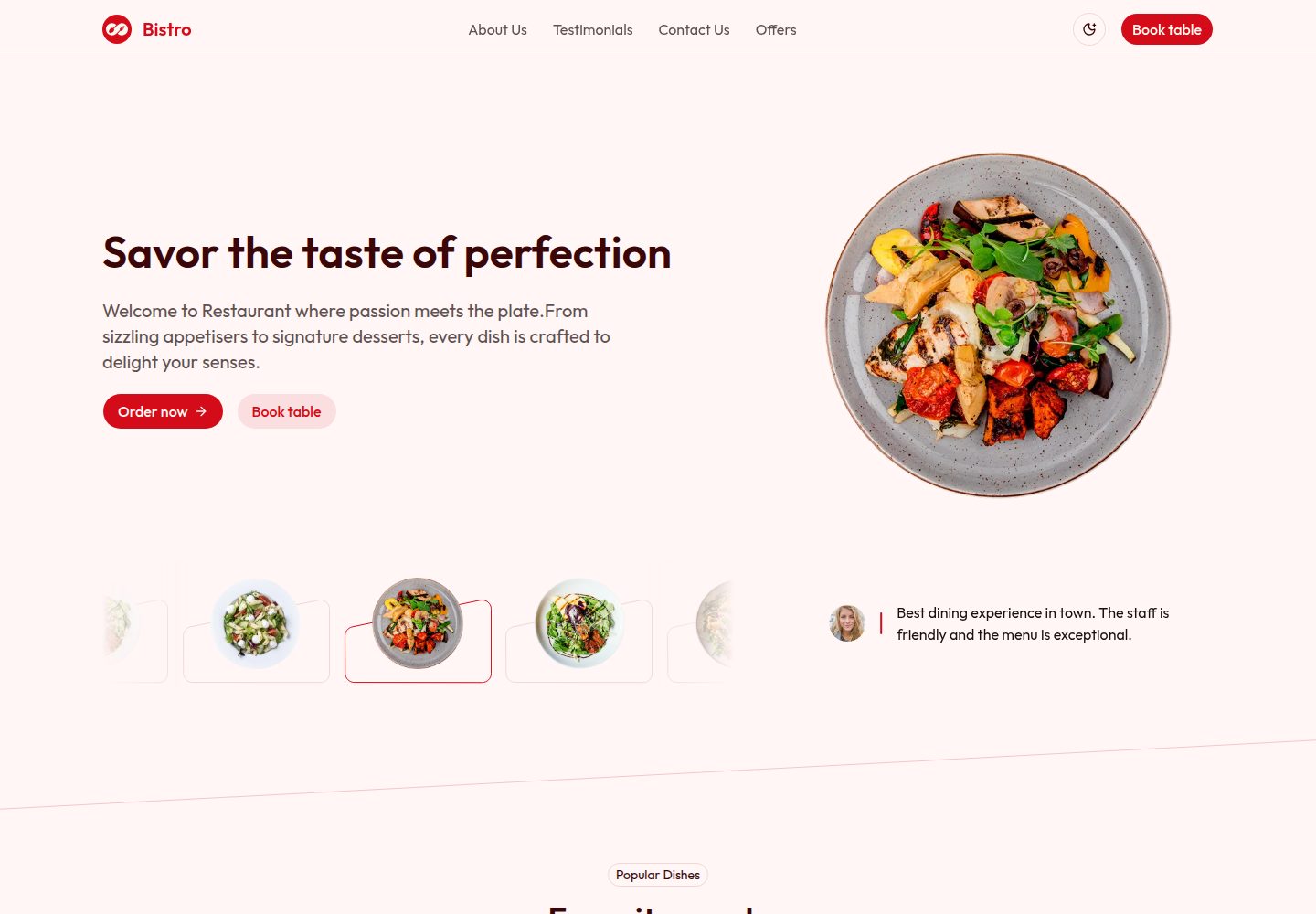 shadcn-astro-bistro-landing-page-free 网站模板截图