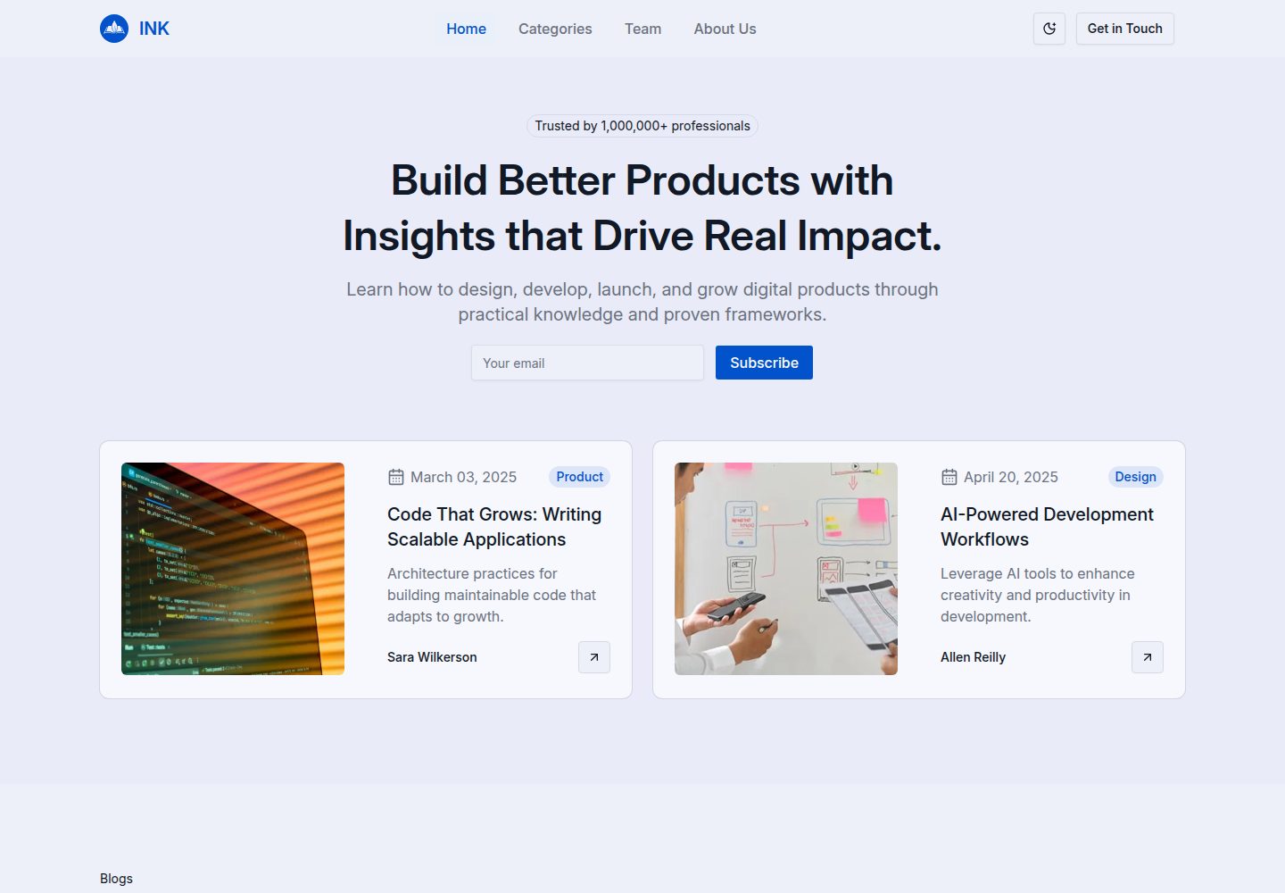 shadcn-astro-ink-landing-page-free 网站模板截图