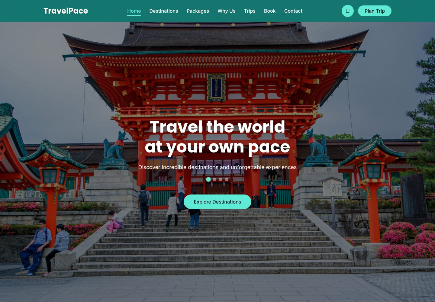 TravelPace 网站模板截图