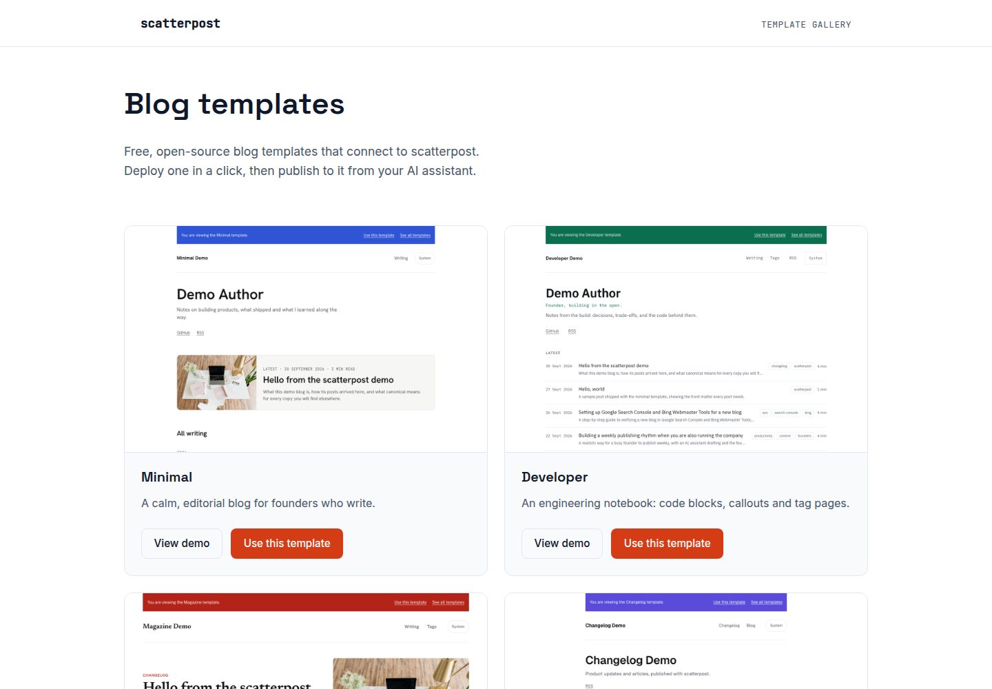 nextjs-seo-geo-blog-templates · 桌面端首页