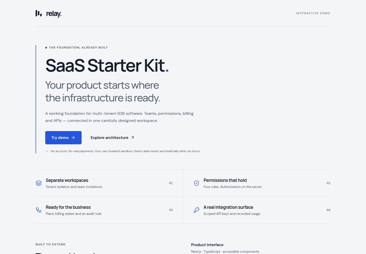 saas-starter-kit 网站模板截图