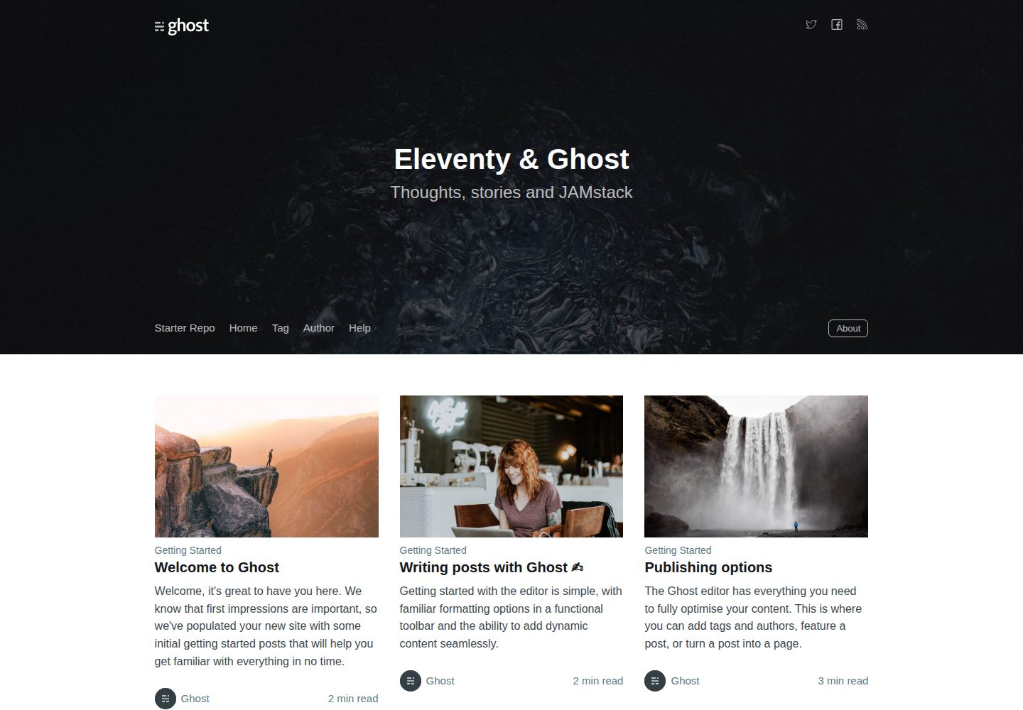 eleventy-starter-ghost 网站模板截图
