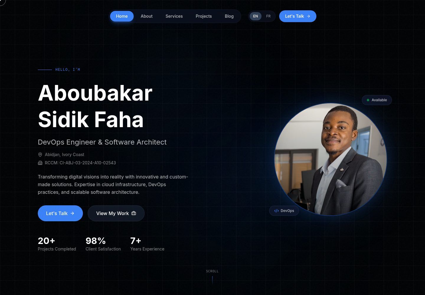 aboubak.art 网站模板截图