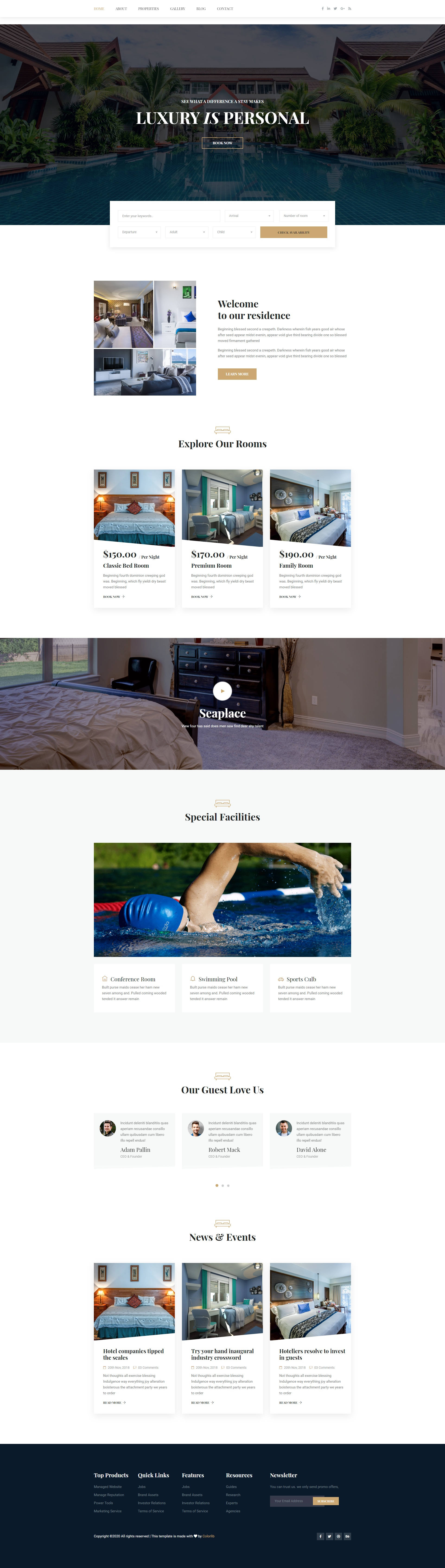 seapalace-colorlib Website Template Screenshot