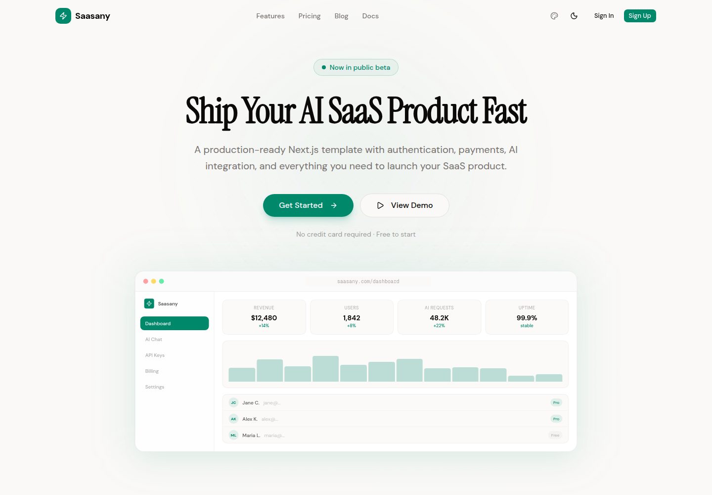 saasany · 桌面端首页
